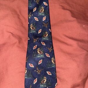 Hunt Club Navy Duck & Geometric Motif Tie